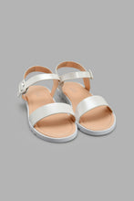 Load image into Gallery viewer, Redtag-White-Glitter-Sandal-Slingbacks-Senior-Girls-5 to 14 Years