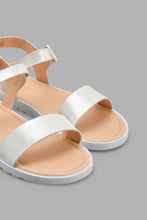 Load image into Gallery viewer, Redtag-White-Glitter-Sandal-Slingbacks-Senior-Girls-5 to 14 Years
