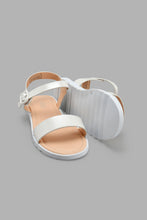 Load image into Gallery viewer, Redtag-White-Glitter-Sandal-Slingbacks-Senior-Girls-5 to 14 Years