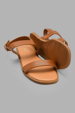 Load image into Gallery viewer, Redtag-Brown-Strap-Sandal-Sandals-Senior-Girls-5 to 14 Years