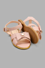 Load image into Gallery viewer, Redtag-Pink-Bow-Detail-Sandal-Sandals-Girls-3 to 5 Years