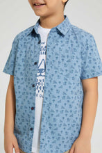 Load image into Gallery viewer, Redtag-Blue-Short-Sleeve-Print-Shirt-And-T-Shirt-Set-Boys-Shirts,-Colour:Blue,-Filter:Boys-(2-to-8-Yrs),-New-In,-New-In-BOY,-Non-Sale,-S22B,-Section:Kidswear-Boys-2 to 8 Years