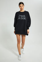 تنزيل الصورة على معرض الصور، Redtag-Black-Oversize-SweaT-Shirt-Sweatshirts-Women's-