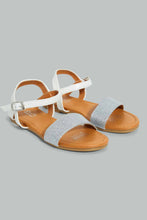 Load image into Gallery viewer, Redtag-White-Glitter-Strap-Sandal-Casual-Sandals-Senior-Girls-5 to 14 Years