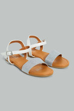 Load image into Gallery viewer, Redtag-White-Glitter-Strap-Sandal-Casual-Sandals-Senior-Girls-5 to 14 Years