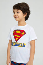 تنزيل الصورة على معرض الصور، Redtag-White-Superman-Longpant-Pyjama-Set-Pyjama-Sets-Boys-2 to 8 Years