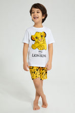 تنزيل الصورة على معرض الصور، Redtag-White-Lion-King-Shortie-Pj-Set-Pyjama-Sets-Boys-2 to 8 Years