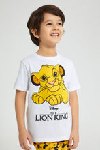 تنزيل الصورة على معرض الصور، Redtag-White-Lion-King-Shortie-Pj-Set-Pyjama-Sets-Boys-2 to 8 Years
