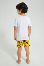 تنزيل الصورة على معرض الصور، Redtag-White-Lion-King-Shortie-Pj-Set-Pyjama-Sets-Boys-2 to 8 Years