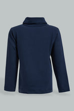 تنزيل الصورة على معرض الصور، Redtag-Navy-Turtle-Neck-Long-Sleeve-Tshirt-Long-Sleeves-Infant-Boys-3 to 24 Months