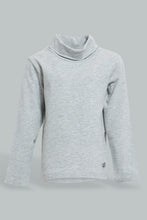 تنزيل الصورة على معرض الصور، Redtag-Grey-Turtle-Neck-Long-Sleeve-Tshirt-Long-Sleeves-Infant-Boys-3 to 24 Months