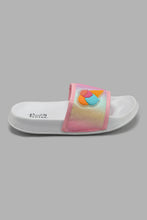 Load image into Gallery viewer, Redtag-White-Ice-Cream-Trim-Slide-Sliders-Girls-3 to 5 Years