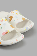 Load image into Gallery viewer, Redtag-White-Cookie-Print-Slide-Sliders-Girls-3 to 5 Years