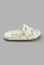 Load image into Gallery viewer, Redtag-White-Cookie-Print-Slide-Sliders-Girls-3 to 5 Years