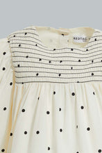 تنزيل الصورة على معرض الصور، Redtag-Cream-Polkadot-Smocking-Details-Aop-Blouses-Infant-Girls-3 to 24 Months