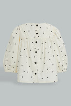 تنزيل الصورة على معرض الصور، Redtag-Cream-Polkadot-Smocking-Details-Aop-Blouses-Infant-Girls-3 to 24 Months