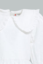 تنزيل الصورة على معرض الصور، Redtag-White-Schifly-Top-With-Collar-Blouses-Infant-Girls-3 to 24 Months