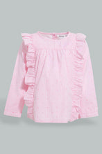 تنزيل الصورة على معرض الصور، Redtag-Pink-Frilled-Polkadot-Blouse-Blouses-Infant-Girls-3 to 24 Months