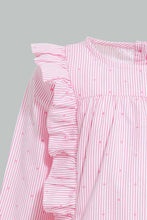 تنزيل الصورة على معرض الصور، Redtag-Pink-Frilled-Polkadot-Blouse-Blouses-Infant-Girls-3 to 24 Months