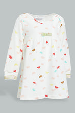 تنزيل الصورة على معرض الصور، Redtag-White-Printed-Jacquard-Dress-With-Bow-Details-Colour:White,-Filter:Infant-Girls-(3-to-24-Mths),-Infant-Girls-Dresses,-New-In,-New-In-ING,-Non-Sale,-S22B,-Section:Kidswear-Infant-Girls-3 to 24 Months