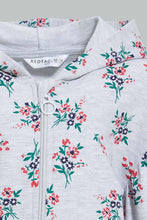 تنزيل الصورة على معرض الصور، Redtag-Grey-Melange-Placement-Print-Sweat-Top-Sweatshirts-Infant-Girls-3 to 24 Months