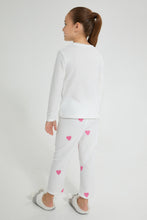 Load image into Gallery viewer, Redtag-Pink-Rabbit-Fleece-Nightsuit-Pyjama-Sets-Girls-2 to 8 Years