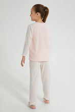 تنزيل الصورة على معرض الصور، Redtag-Grey-Cat-Face-Embroideredroidered-Nightsuit-Pyjama-Sets-Girls-2 to 8 Years