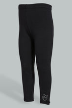 تنزيل الصورة على معرض الصور، Redtag-Black-Solid-Legging-Leggings-Infant-Girls-3 to 24 Months