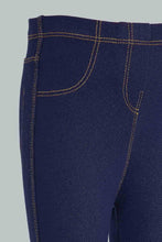 تنزيل الصورة على معرض الصور، Redtag-Darkwash-Knitted-Solid-Jegging-Jeggings-Infant-Girls-3 to 24 Months