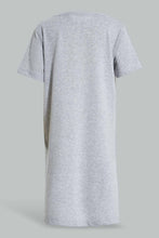 تنزيل الصورة على معرض الصور، Redtag-Grey-Cat-Print-Basic-Nightshirt-Nightshirts-Girls-2 to 8 Years