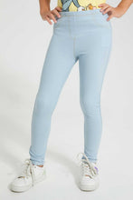 تنزيل الصورة على معرض الصور، Redtag-Lightwash-Basic-Knit-Jegging-Jeggings-Girls-2 to 8 Years