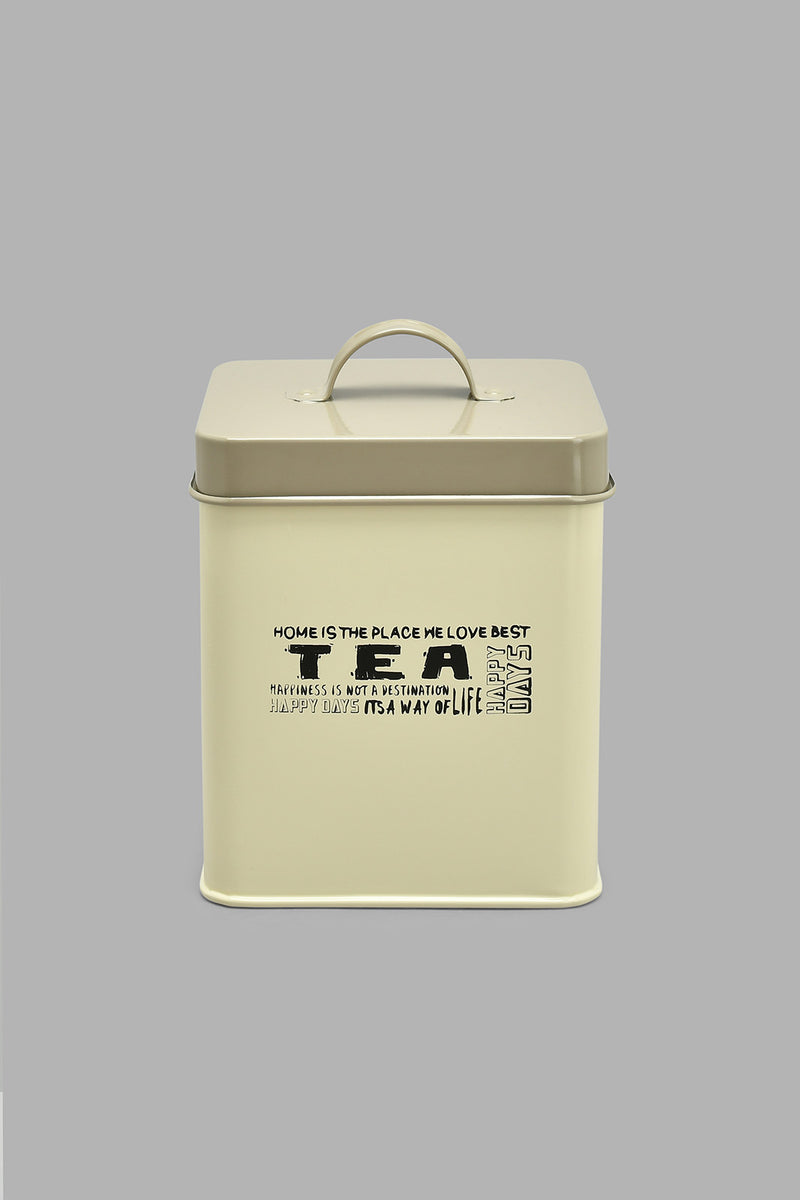 Redtag-Beige-Square-Tea-Canister-Canisters-And-Jars-Home-Dining-