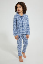تنزيل الصورة على معرض الصور، Redtag-Blue-Print-Pyjama-Set-Pyjama-Sets-Boys-2 to 8 Years