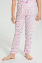 تنزيل الصورة على معرض الصور، Redtag-Pink-Printed-Stripe-&-Heart-Knitted-Nightsuit-Colour:Pink,-Filter:Girls-(2-to-8-Yrs),-Girls-Pyjama-Sets,-New-In,-New-In-GIR,-Non-Sale,-S22B,-Section:Kidswear-Girls-2 to 8 Years
