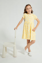 تنزيل الصورة على معرض الصور، Redtag-Navy-Floral-Printed-Knit-Dress-Colour:Navy,-Filter:Girls-(2-to-8-Yrs),-Girls-Dresses,-New-In,-New-In-GIR,-Non-Sale,-PPE,-S22B,-Section:Kidswear-Girls-2 to 8 Years