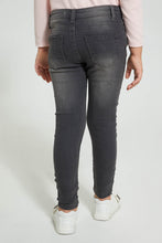 Load image into Gallery viewer, Redtag-Grey-Basic-5Pocket-Jean-Jeans-Slim-Fit-Girls-2 to 8 Years