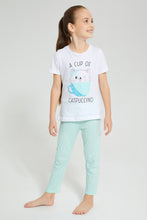 تنزيل الصورة على معرض الصور، Redtag-Assorted-2Pk-Cat-Printed-Nightsuit-Pyjama-Sets-Girls-2 to 8 Years