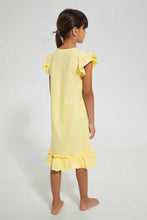 Load image into Gallery viewer, Redtag-Yellow-Aop-Print-Owl-Nightshirt-Nightshirts-Girls-2 to 8 Years