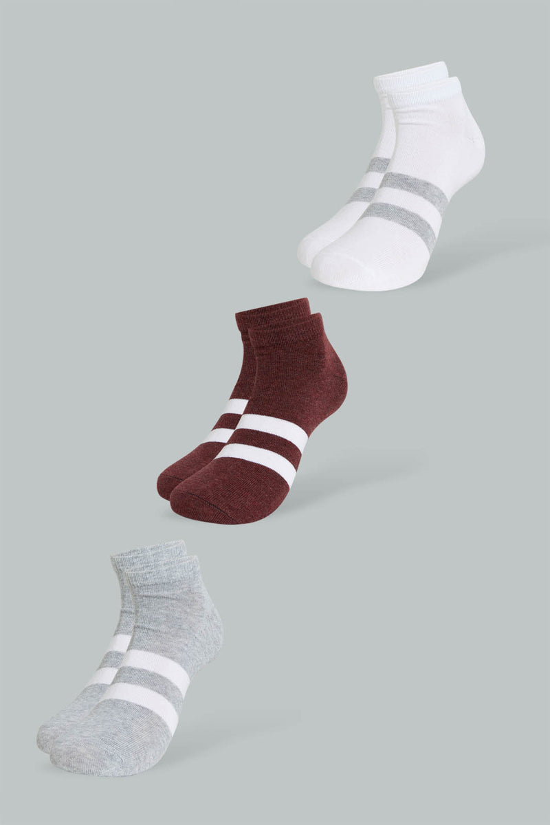 Redtag-Assorted-Colors-3Pk-Men'S-Ankle-Socks-Ankle-Length-Men's-
