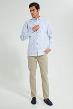 Load image into Gallery viewer, Redtag-White-Printed-Oxford-Shirt-Casual-Shirts-Men's-