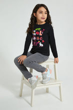 تنزيل الصورة على معرض الصور، Redtag-Grey-Basic-Jegging-Jeggings-Girls-2 to 8 Years