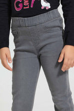 تنزيل الصورة على معرض الصور، Redtag-Grey-Basic-Jegging-Jeggings-Girls-2 to 8 Years