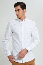 Load image into Gallery viewer, Redtag-White-Printed-Oxford-Shirt-Casual-Shirts-Men's-
