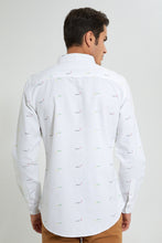 Load image into Gallery viewer, Redtag-White-Printed-Oxford-Shirt-Casual-Shirts-Men's-