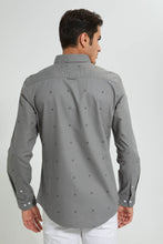 Load image into Gallery viewer, Redtag-Grey-Printed-Oxford-Shirt-Casual-Shirts-Men's-