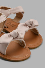 Load image into Gallery viewer, Redtag-Beige-Bow-Detail-Sandal-Sandals-Girls-3 to 5 Years