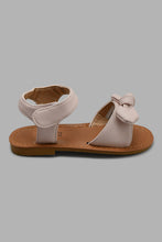 Load image into Gallery viewer, Redtag-Beige-Bow-Detail-Sandal-Sandals-Girls-3 to 5 Years