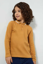 Load image into Gallery viewer, Redtag-Yellow-Ottoman-Long-Sleeve-Polo-Shirt-Polo-Shirts-Boys-2 to 8 Years