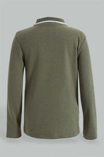 تنزيل الصورة على معرض الصور، Redtag-Olive-Ottoman-Long-Sleeve-Polo-Shirt-Polo-Shirts-Boys-2 to 8 Years