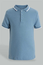تنزيل الصورة على معرض الصور، Redtag-Blue-Ottoman-Short-Sleeve-Polo-Shirt-Polo-Shirts-Boys-2 to 8 Years